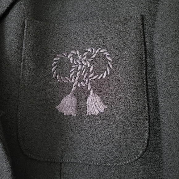 Vintage Christian Dior Double Breasted Rope Embroidered Detail Blazer Navy Sz 10 - Picture 10 of 16